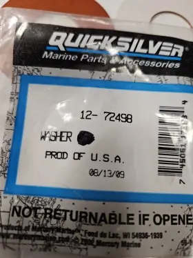 12-72498 Mercury New Genuine Quicksilver Washer 2 For 15 Oem Nos Mq28 #2