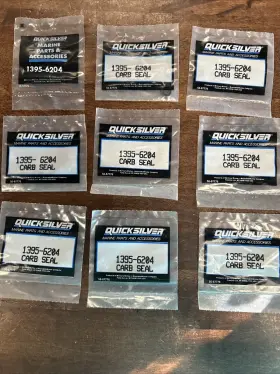 1395-6204 Mercury Genuine Quicksilver Qty 9 Carburetor Seal Oem