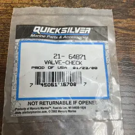 21-64871 Mercury Quicksilver Check Valve Oem Nos