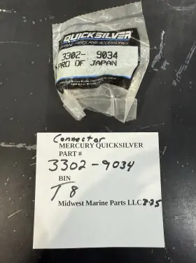 3302-9034 Mercury Quicksilver Connector P/n Qty 1 Oem Inch Nos T8 3-25