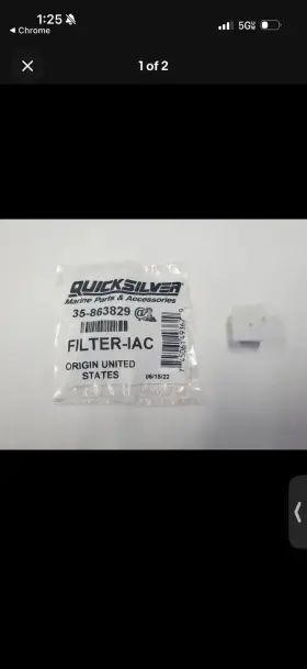 35-863829 Mercury Mercruiser Oem Muffler Iac Filter Part # One 2 Pack