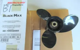 48-19642a40 Mercury Black Max 3rh Propeller 10-1/4 X 14-1/2 Inch Oem New Boat Parts