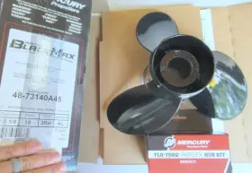 48-73140a45 Mercury Black Max 3rh Propeller 10-1/8 X 15 Inch Oem New Boat Parts