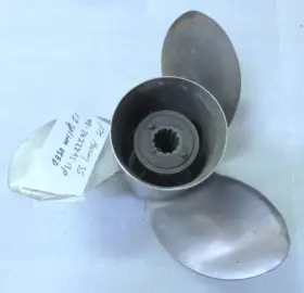 48-76228a5 Mercury F9 Ss Propeller 13p 13 Spline Oem Used Factory Boat Parts