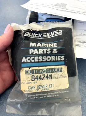 84474m Mercury Quicksilver Carburetor Repair Kit Part No. Pkg Has Been Open