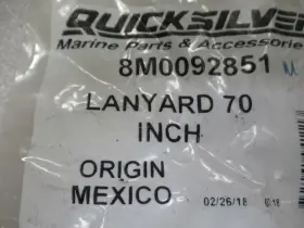 8m0092851 Mercury Q11b Quicksilver Lanyard 70 Inch Oem New Factory Boat Parts #3