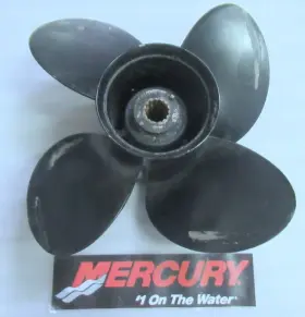 8m8026580 Mercury Aluminum Prop 15 Spline 4 Blade Oem Used Factory Boat Parts
