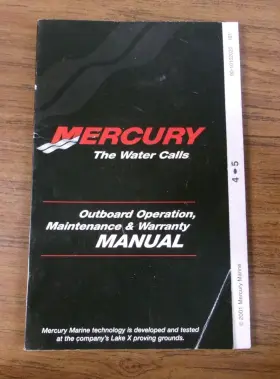 90-10102020 Mercury Oem Operation Maintenance And Warranty Manual 4 5 Pn