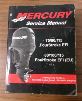 90-899185 Mercury Oem Service Manual For 75/90/115/ Fourstroke Efi...see Description