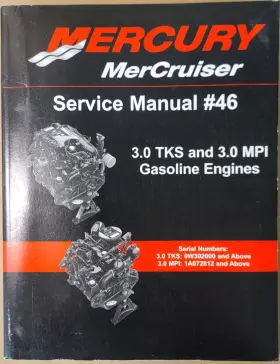 90-899883197 Mercury Used Service Manual #46 3.0 Tks And Mpi Gasoline Engine #