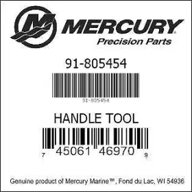 91-805454 Mercury Mercury-mercruiser Handle Tool - Genuine Oem Marine Servicetool