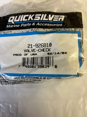 21-826810 Mercury Quicksilver Valve Check New Oem Nos
