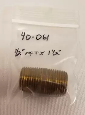 40-061 Midland Metal Brass 1/2 Inch Npt X 1 Fitting Nipple