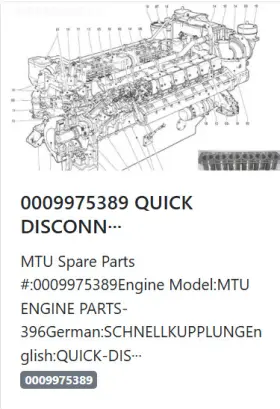 0009975389 Mtu / Detroit Diesel Quick Disconnect Coupling Half Military B4s3
