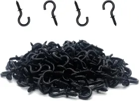 210503 Myyzmy 120 Pcs 1/2 Inch Screw-in Hooks Nickel Plated Metal Cup Black