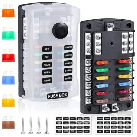 Gea-23 N A 300a 12 Way Blade Fuse Block Box Atc/ato Holder Panel With Led