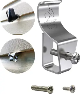 Naceture 0765531608636 Vinyl Siding Hooks 12 Pack - Heavy Duty No-hole Needed Screws