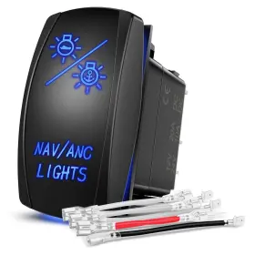 90259b-a Nilight Nav/anc Rocker Switch 7pin Navigation Anchor Lights