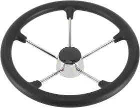 Novelbee 733810582816 15-1/2 Inch Stainless Steel 5 Spoke Boat Marine Without Knob