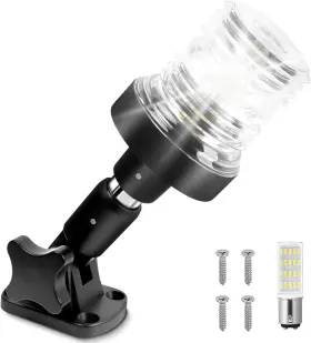 004001 Obcursco Boat Stern Lights Ip67 Waterproof Fold-down White Led 6 Fold Down