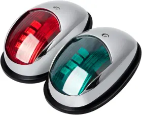 Hu-xi-201 Obcursco Boat Navigation Lights Led Red And Green Electroplate Silver