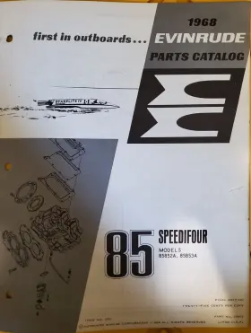 279015 Omc 1968 Evinrude Parts Manual 85 Hp Speedifour Models