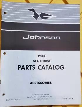381472 Omc Johnson Motor Boat 1966 Sea Horse Accessories Part No. Parts Catalog 381472 Omc Johnson Motor Boat 1966 Sea Horse Accessories Part No. Parts Catalog