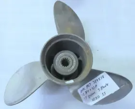 389512 Omc F9 Genuine Propeller 3-blade 12-3/4x21p 13 Spline Oem Used Boat Parts