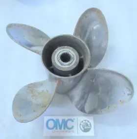 431719 Omc Genuine Stainless Propeller 4-blade 15 Spline Oem Used Boat Parts