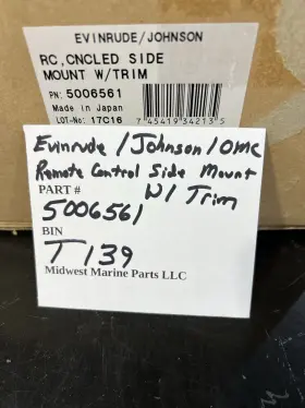 5006561 Omc Evinrude Johnson P/n Remote Side With Trim Qty 1 Oem Inch New T139 3-25