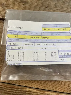 554355 Omc Evinrude Johnson Rivet Qty-5 Oem Nos