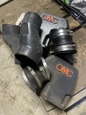 80988ss Omc Cobra 5.7 Exhaust Risers With Down Pipes