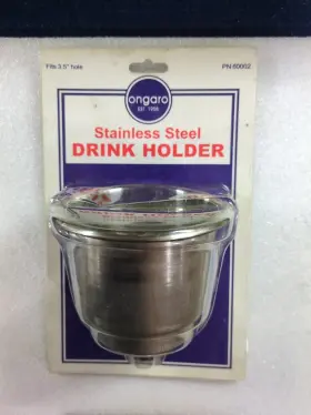 60002 Ongaro Single Stainless Steel 3.5 Inch Drink Holder With Drain