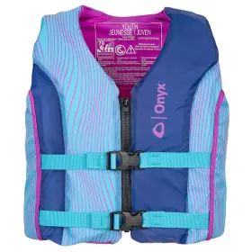 121000-50 Onyx Outdoor 043311973496 Shoal All Adventure Youth Paddle Water Sports Life Jacket - Blue
