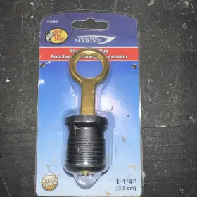Pn-54843 Outdoor World Marine Bass Pro Shops 1 1/4 Inch Boating Snap Brass Drain Plug 1.25 In 3 2 Cm