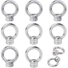 Zy2316t2 Pagow 8pcs Stainless Steel 316 Lifting Eye Nut 1/4 Inch Unc Heavy Duty Marine