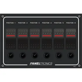 9960023b Paneltronics Waterproof Panel - Dc 6-position Illuminated Rocker Switch And Circui