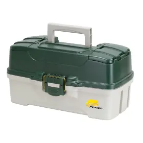 3-tray Plano 620306 Tackle Box With Duel Top Access - Dark Green Metallic/off White