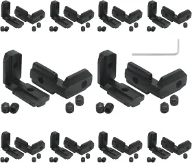 10914 Qjaiune 10pcs Black 4040 Aluminum Extrusion Corner Connector With Series