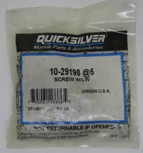 10-29198 Quicksilver New Mercury Marine Boat Oem Screw With Lw Pack Of 5 Part No