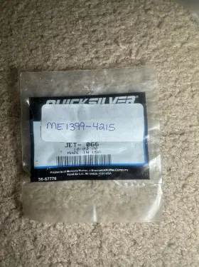 1399-4215 Quicksilver Nos Oem Mercury Carb Jet .066