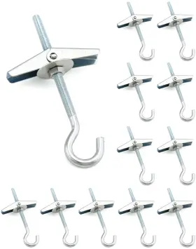 Wd7791 Qwork Ceiling Hooks 12 Packs 3-9/16 Inch Spring Toggle Wing Bolts Wall Fixing