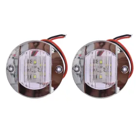 R3135660 Rdeluxi 2pcs 3 Inch Round Marine 6 Leds Boat Stern Transom Lights Cabin Deck Courtesy White