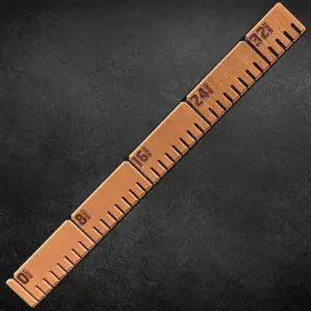Rfr36-10 Reflex 36 Inch Fish Ruler For Boats Olo Teak Over Aphotic Black - Lasered 8mm