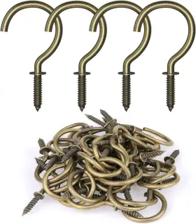 4bsh03 Relbro Hr1-1/4bsh03 50 Pcs Screw Hooks 1-1/4 Inch Cup In Bronze