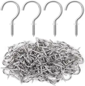 Hr100ssh05 Relbro Screw Hooks 1 Inch Metal In Cup 100 Pcs Silver