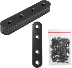 210915005 Rierdge 8 Sets 4 Inch Stainless Steel Flat Plate Straight -100mm-black Black