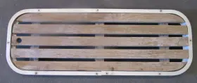 Gb591887418 Rinker Floor Deck Ski Hatch Cover Teak Aluminum Frame 37 1/2 Inch X 13