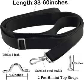Ruson 792094987274 2 Pack Bimini Boat Top Straps Heavy Duty Pcs Eye #2
