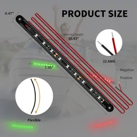 Rbn2pk01 Rvzone Boat Navigation Lights 7.8 Inch/red And Green/black Shell #2